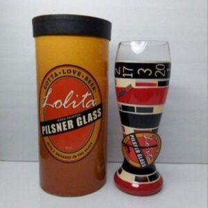 LOLITA COLLECTIBLE "BULL'S-EYES"  PILSNER GLASS 22 OZ. NEW.